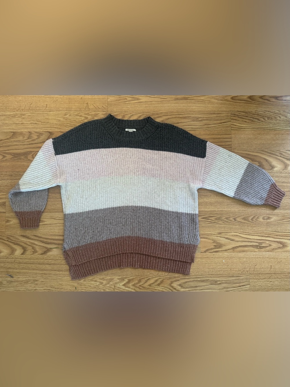 American Eagle Outfitters OversizedStriped Crewneck Sweater - Large